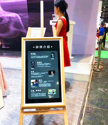 China Manierlcd Digitale Signage Touchscreen Opgezette Vloertribune/Muur/Open Facultatief Kader leverancier