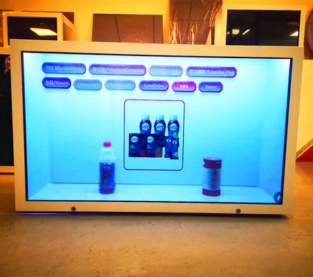 China 32 duim Transparante LCD de Doos Automatisch Nieuw begin en Sluiting van de het Schermvertoning periodiek leverancier